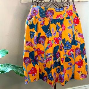 Anthropologie Nathalie Lete Printed Skirt with Pockets